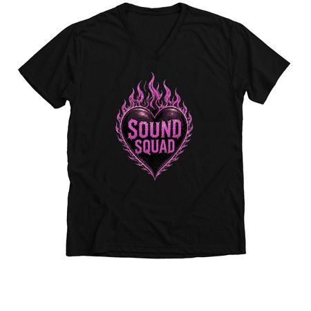 Sound????Squad 4, a Solid Black Blend Premium V-Neck Tee