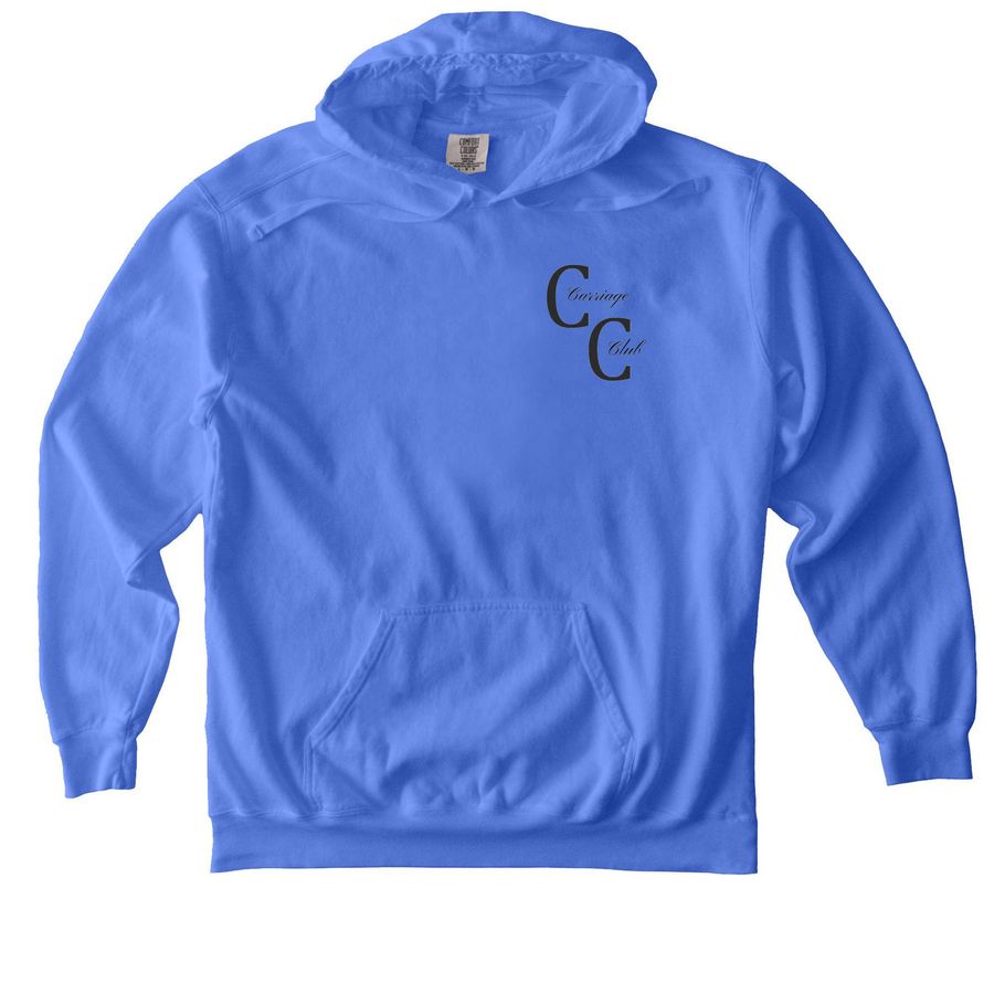 Carriage Club - Adult Sweaters, a Flo Blue Comfort Colors Pullover Hoodie