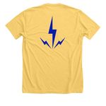 LAC GEAR, a Heather Yellow Gold Premium Unisex Tee (back-view)