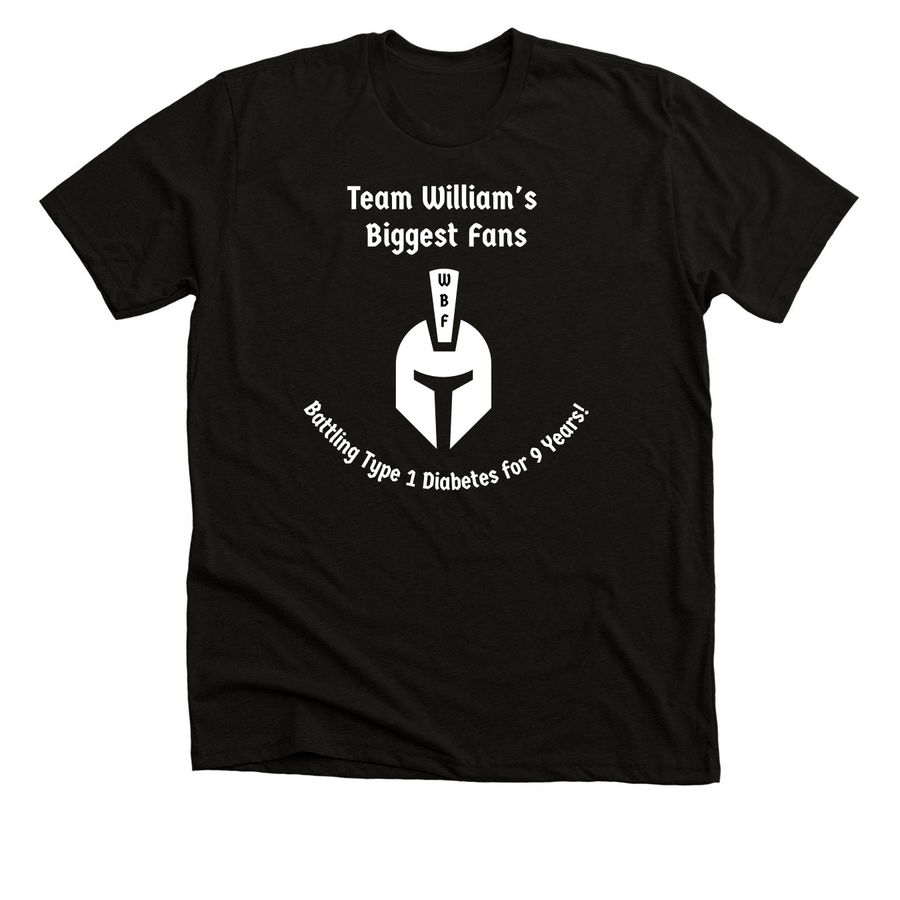 Team William's Biggest Fans, a Black Heather Premium Unisex Tee