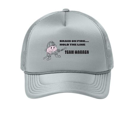 Team Warren Hats, a Silver Printed Foam Trucker Hat