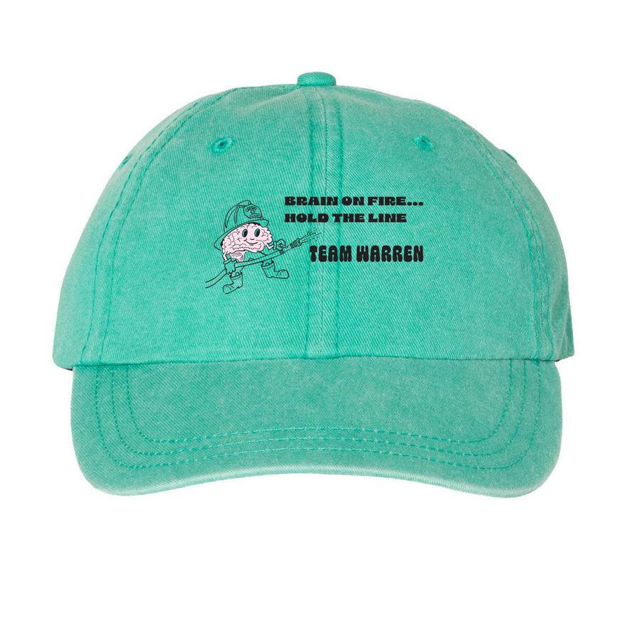 Team Warren Hats, a Seafoam Printed Pigment Dye Baseball Cap