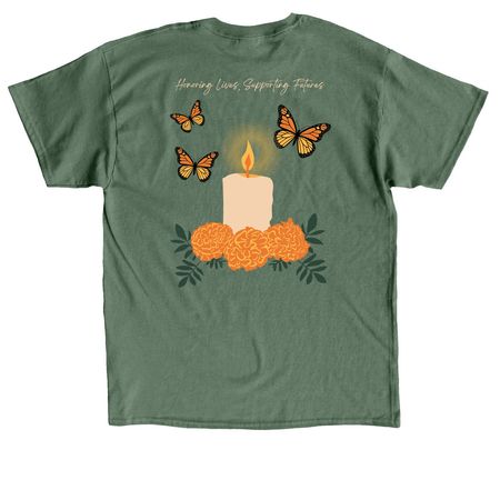 Honoring Lives, Supporting Futures, a Military Green Classic Unisex Tee