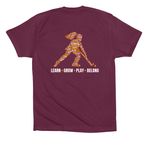 Classic, a Maroon Premium Cotton Tee (back-view)