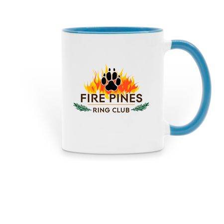 Fire Pines Ringsport Mug, a Light Blue Two-Tone Ceramic Mug