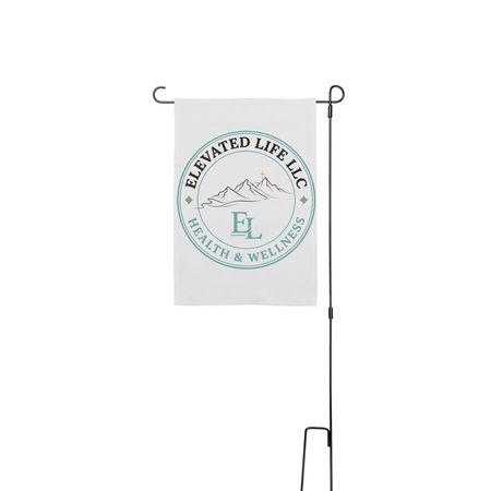 Elevated Life, a White 12" x 18" Yard Flag with Stake