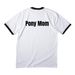 "Pony Mom" Shirt, a White/ Jet Black Cotton Ringer Tee (back-view)