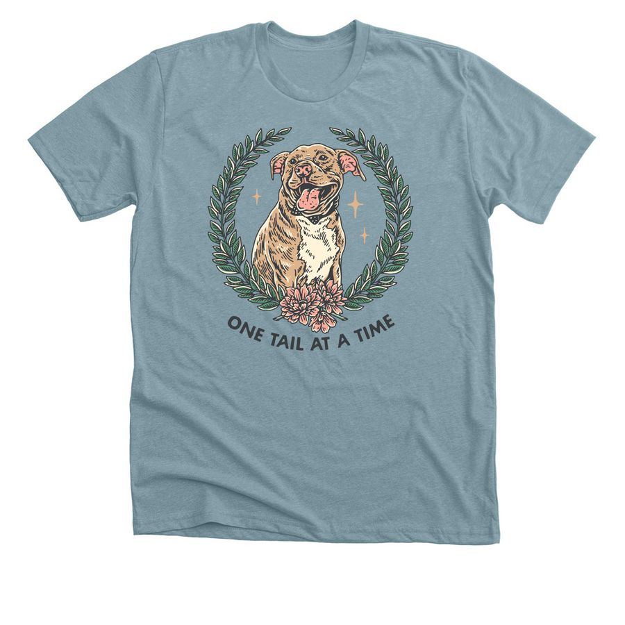 We Love Pitties: option 2!, a Heather Blue Lagoon Premium Unisex Tee