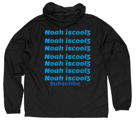 Noah iscool5 jackets, a Black Quarter-Zip Windbreaker (back-view)