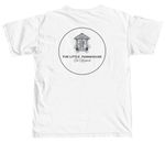 The Little Farmhouse White Tee, a White Comfort Colors Unisex Tee (back-view)
