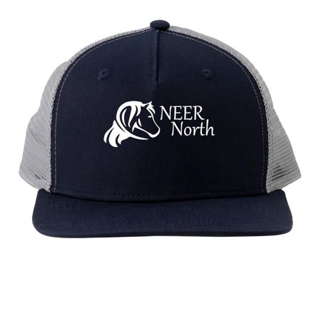 Trucker Hat, a Navy and Grey Printed Trucker Hat