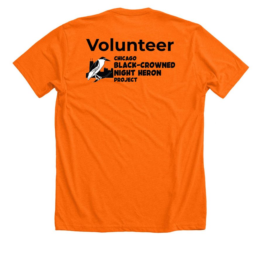 Heron Ambassador Volunteers, a Neon Orange Premium Unisex Tee (back-view)