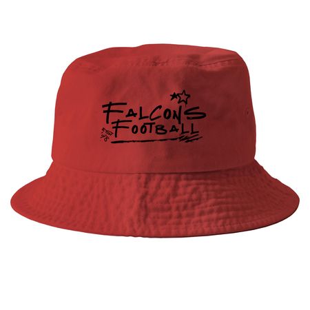Graffiti (black ink) Bucket hat, a Red Printed Bucket Hat