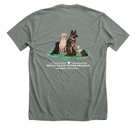 Foster the Future, a Deep Heather Premium Unisex Tee (back-view)