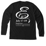 Disney's Frozen - Filigree - White Font, a Solid Black Blend Premium Long Sleeve Tee (back-view)