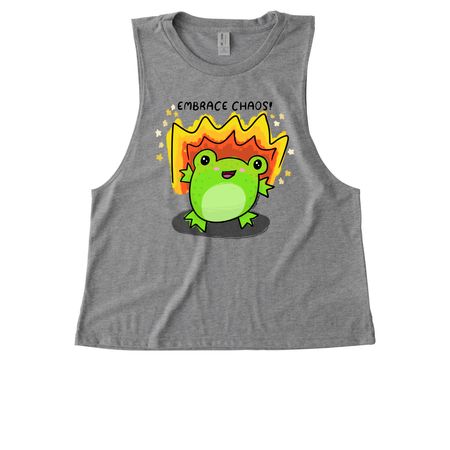 EMBRACE CHAOS, a Aluminum Grey Allmade Eco Triblend Women?s Muscle Tank