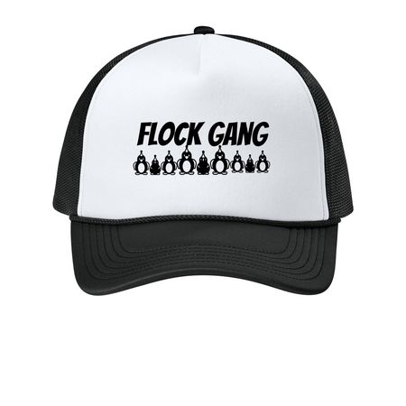 FLOCK GANG - OFFICIAL LEAGUE TRUCKER&nbsp;, a White/ Deep Black Printed Foam Trucker Hat