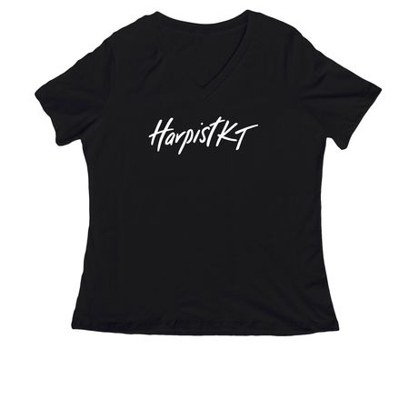 HarpistKT, a Black Women's Relaxed V-Neck Tee