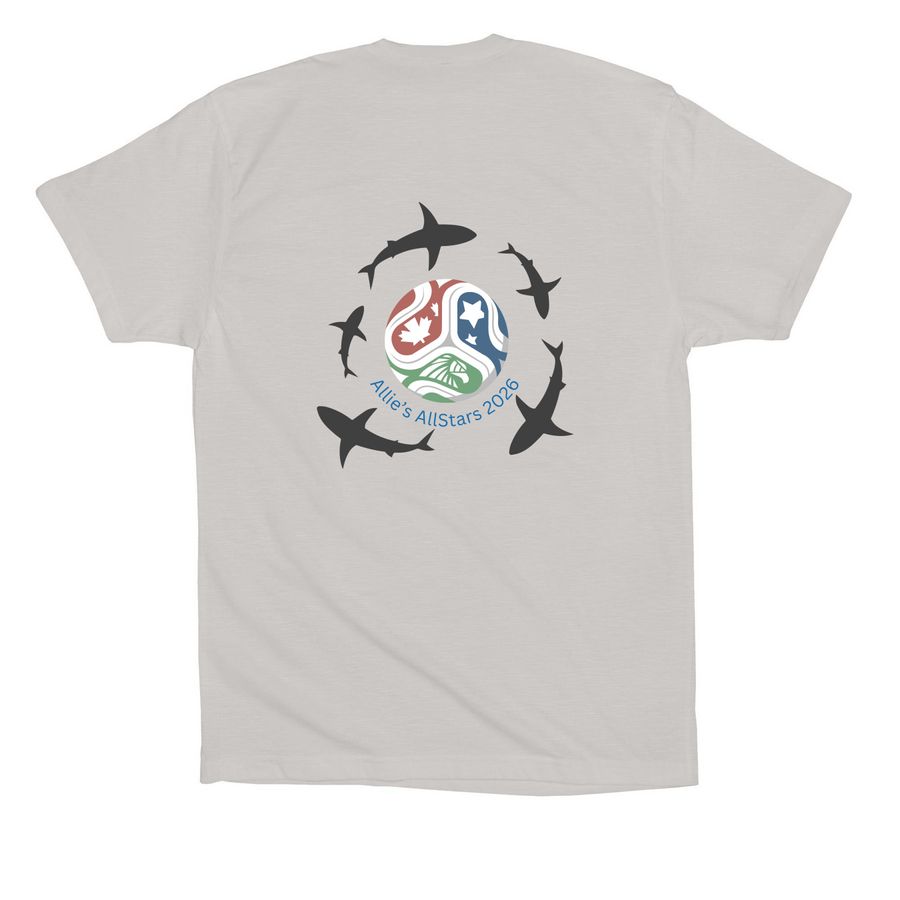 Allie?s All Stars 2026, a Solid Athletic Grey Premium Cotton Tee (back-view)