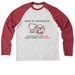 Order of the PeliCAN, a Rise Up Red/ Bright White Allmade Eco Triblend Colorblock Raglan Long Sleeve Tee