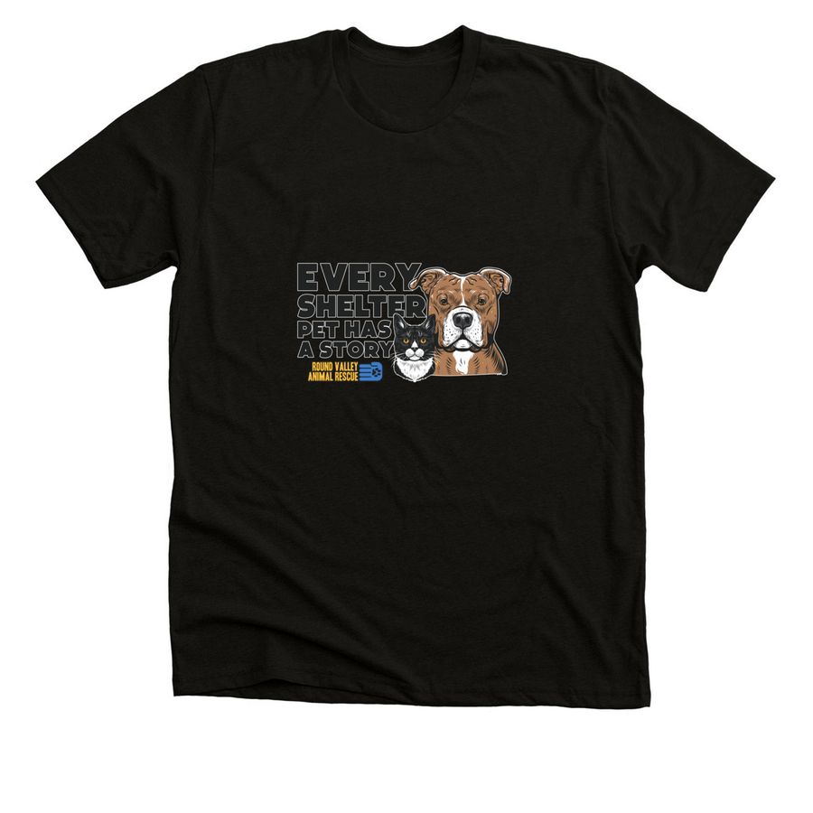 Every Shelter Pet has a Story, a Solid Black Blend Premium Unisex Tee