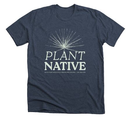 Palmetto Plant Native, a Heather Midnight Navy Premium Unisex Tee