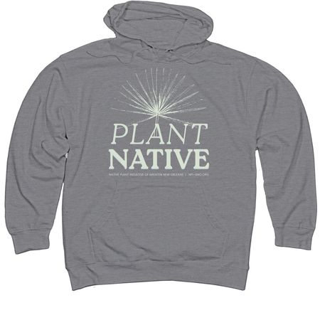 Palmetto Plant Native, a Gunmetal Heather Midweight Pullover Hoodie
