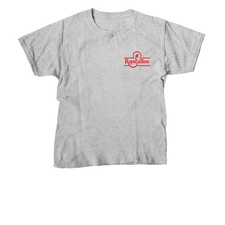Red Logo with Red Lettering, a Sport Grey Youth Unisex Tee