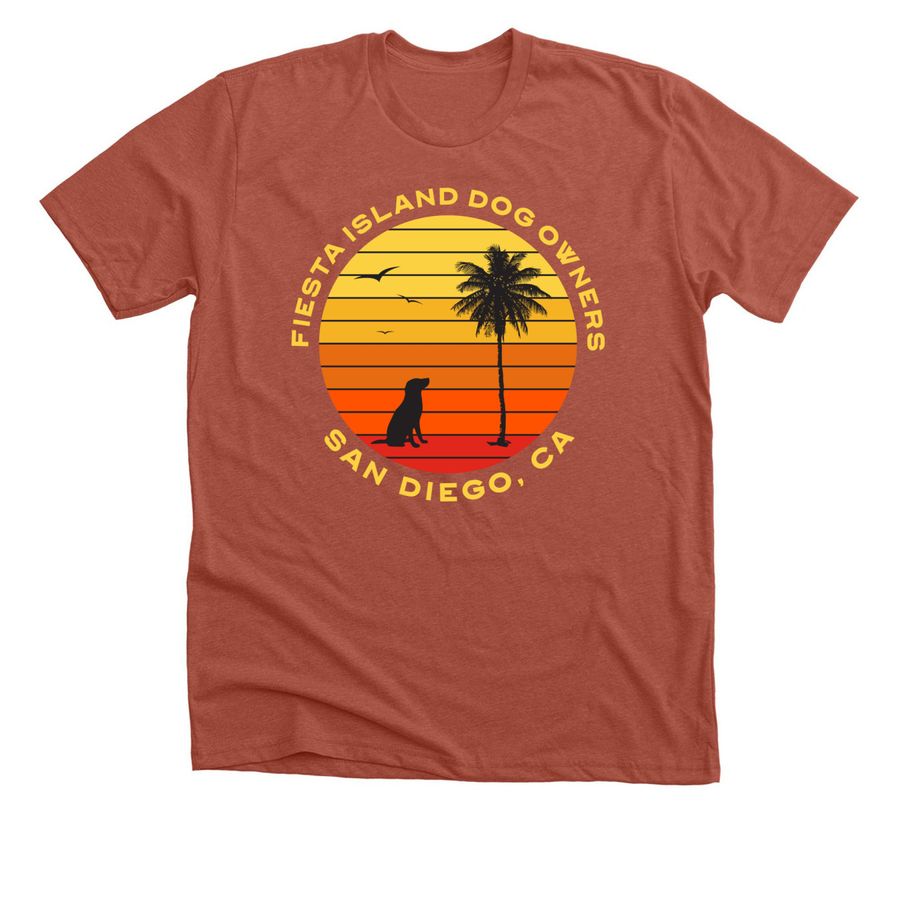 FIDO Orange Sunset, a Heather Clay Premium Unisex Tee