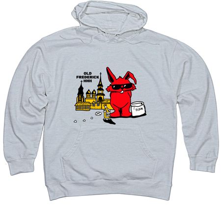 OFH3 Logo On Front, a Grey Heather Midweight Pullover Hoodie