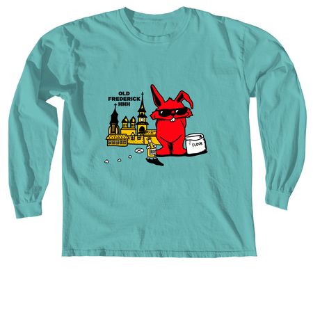 OFH3 Logo On Front, a Seafoam Comfort Colors Long Sleeve Tee