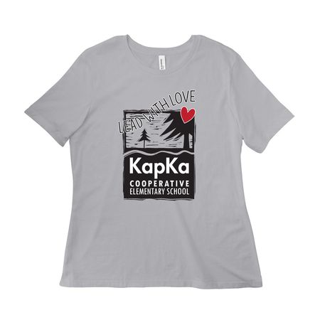 Lead With Love, a Solid Athletic Grey Women?s Relaxed Cotton Tee