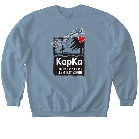 Lead With Love, a Stone Blue Softstyle Crewneck Sweatshirt