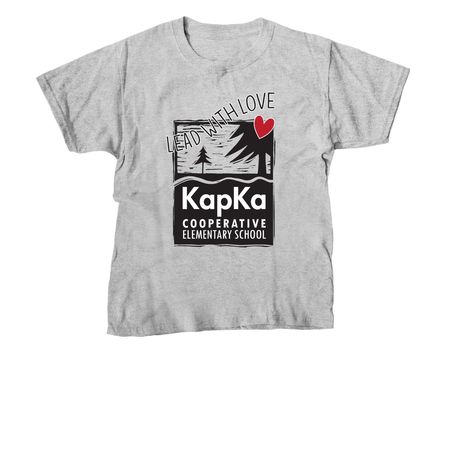 Lead With Love, a Sport Grey Youth Unisex Tee