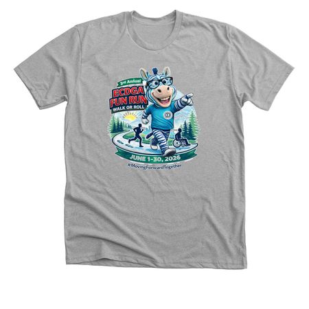 2026 Fun Run, Walk or Roll T Shirt, a Athletic Heather Premium Unisex Tee