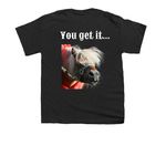 Dusty Is My Therapist, a Black Youth Unisex Tee (back-view)