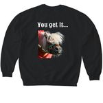 Dusty Is My Therapist, a Black Softstyle Crewneck Sweatshirt (back-view)