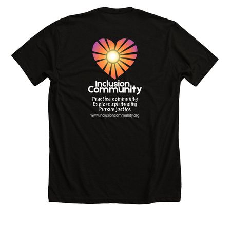 You are a glittering mirror of Divine Love!, a Solid Black Blend Premium Unisex Tee (back-view)