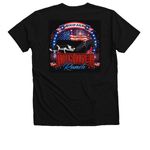Rockin R Epic 4th Of July, a Solid Black Blend Premium V-Neck Tee (back-view)