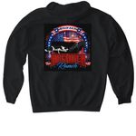 Rockin R Epic 4th Of July, a Black Gildan Softstyle Pullover Hoodie (back-view)