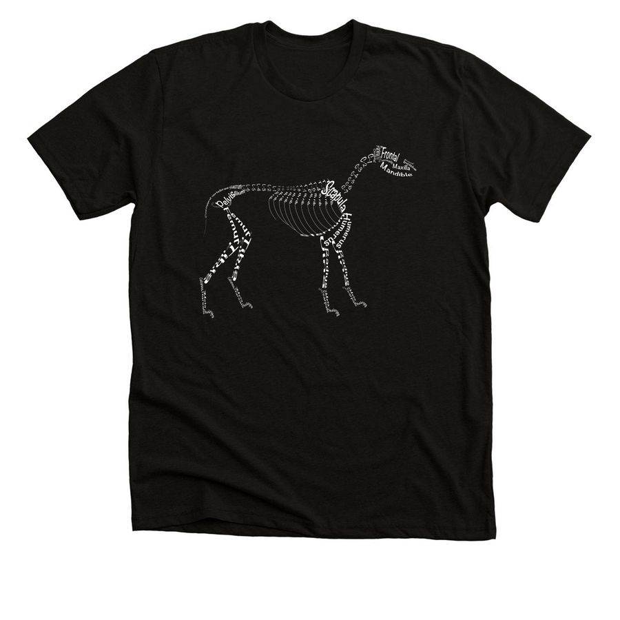 Bare Bones, a Black Heather Premium Unisex Tee