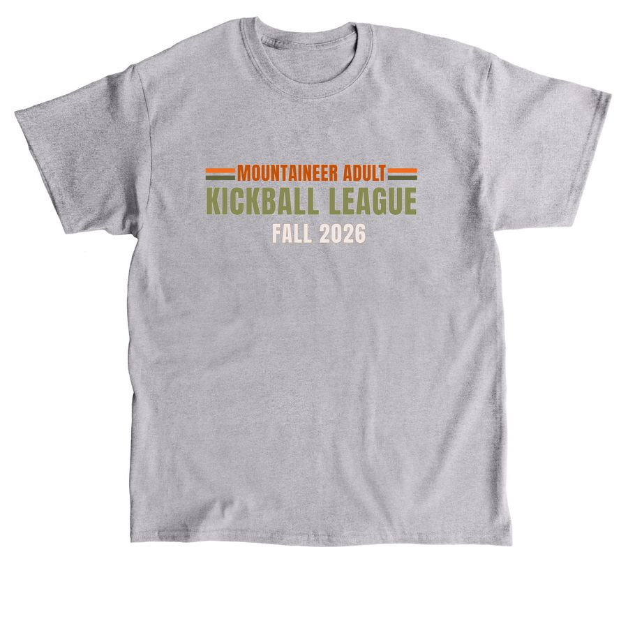 FALL 2026 Mountaineer Adult Kickball League, a Sport Grey Classic Unisex Tee