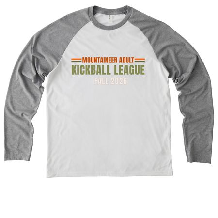 FALL 2026 Mountaineer Adult Kickball League, a Aluminum Grey/ Bright White Allmade Eco Triblend Colorblock Raglan Long Sleeve Tee