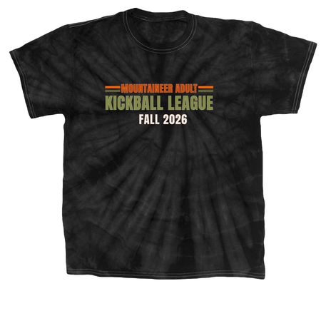 FALL 2026 Mountaineer Adult Kickball League, a Black Classic Tie Dye Tee