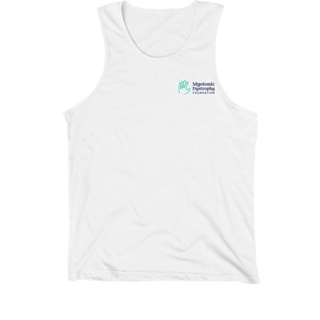 MDF & Myotonic Dystrophy In Motion, a White Premium Cotton Tank (back-view)