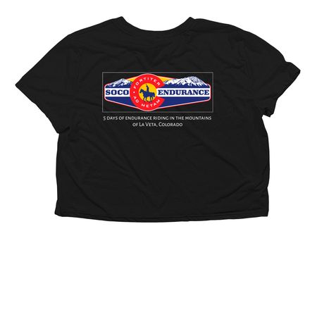 Spanish Peaks!, a Black Women?s Flowy Cropped Tee