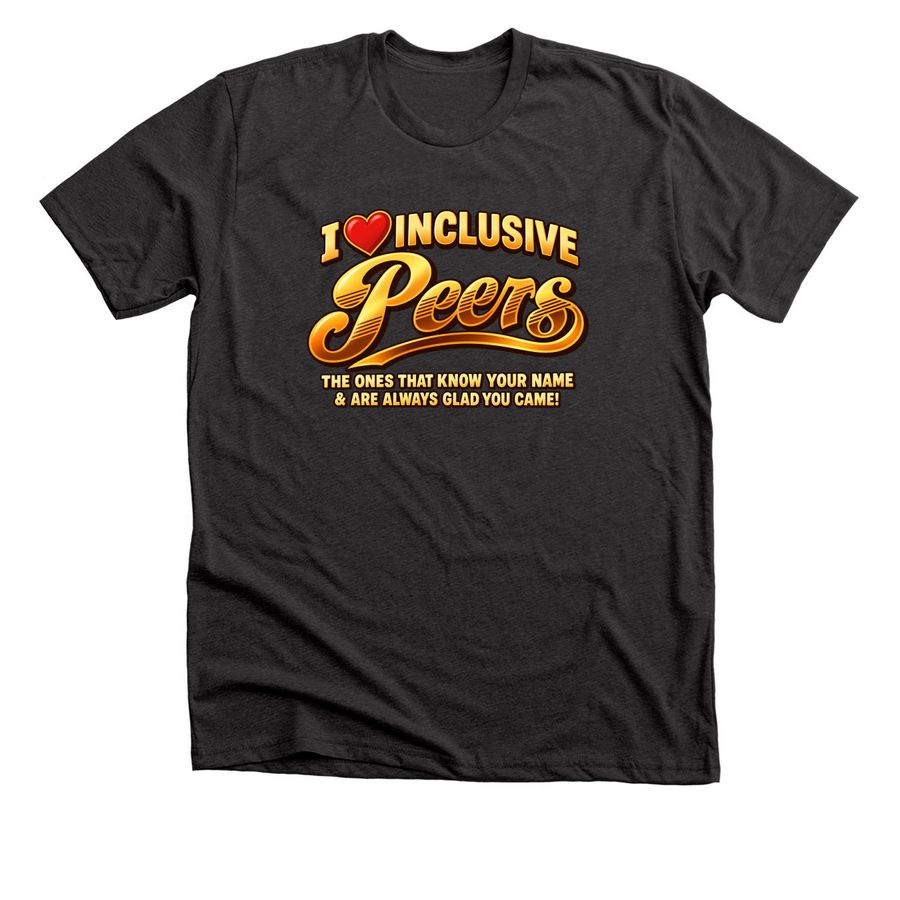 Inclusive Peers, a Dark Grey Heather Premium Unisex Tee